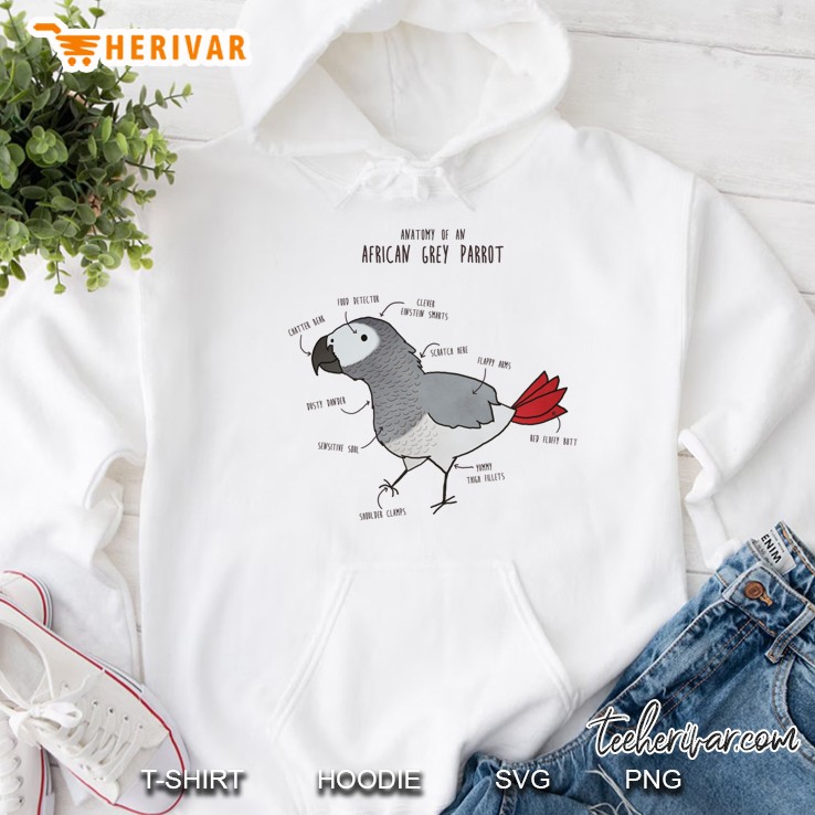 Anatomy Of An African Grey Parrot Hoodie