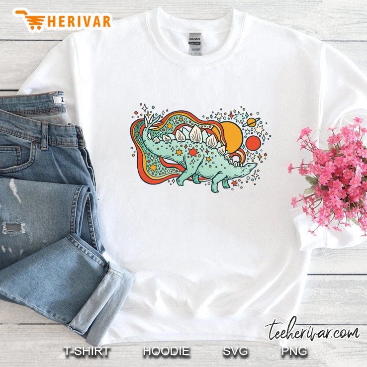 Star Stegosaurus Retro Reptile Palette Sweatshirt