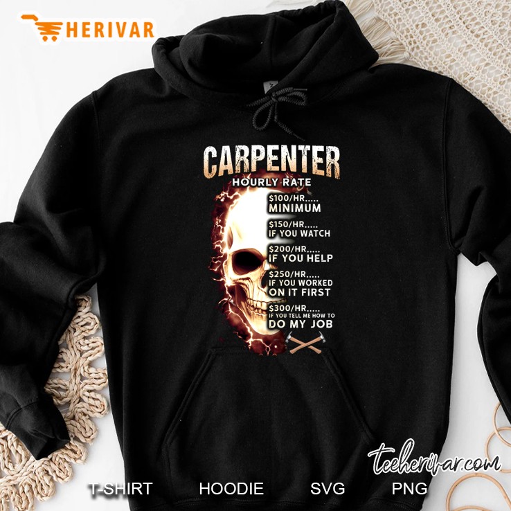 Carpenter Hourly Rate $100/Hr Minimum $150/Hr If You Watch Skull Version Mugs