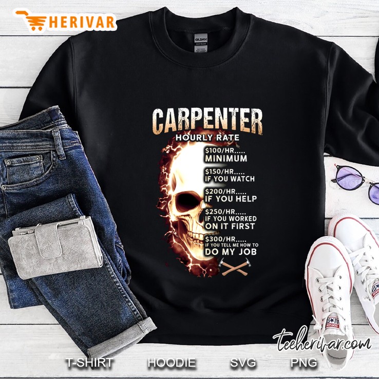 Carpenter Hourly Rate $100/Hr Minimum $150/Hr If You Watch Skull Version Mugs