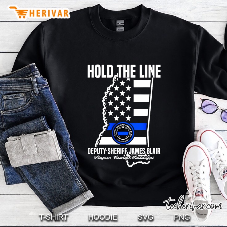 Hold The Line Deputy Sheriff James Blair Thin Blue Line American Flag Mississippi Map Version Mugs