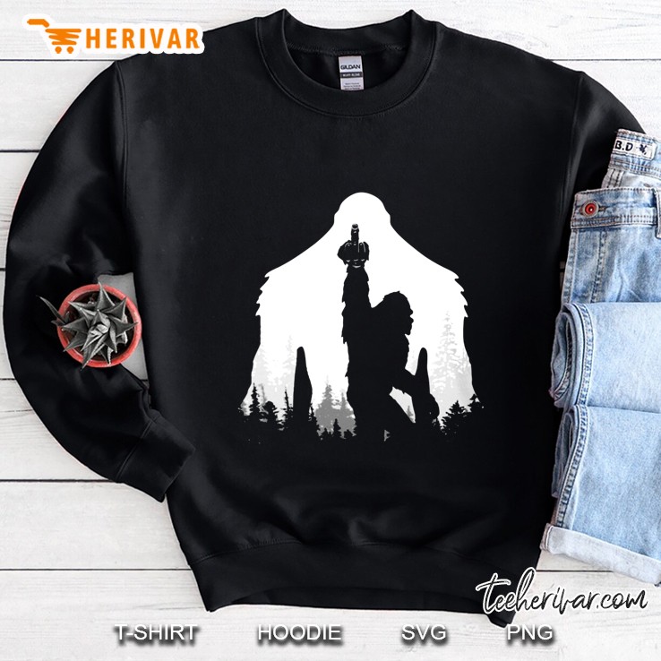 Bigfoot Silhouette Middle Finger Version Sweatshirt