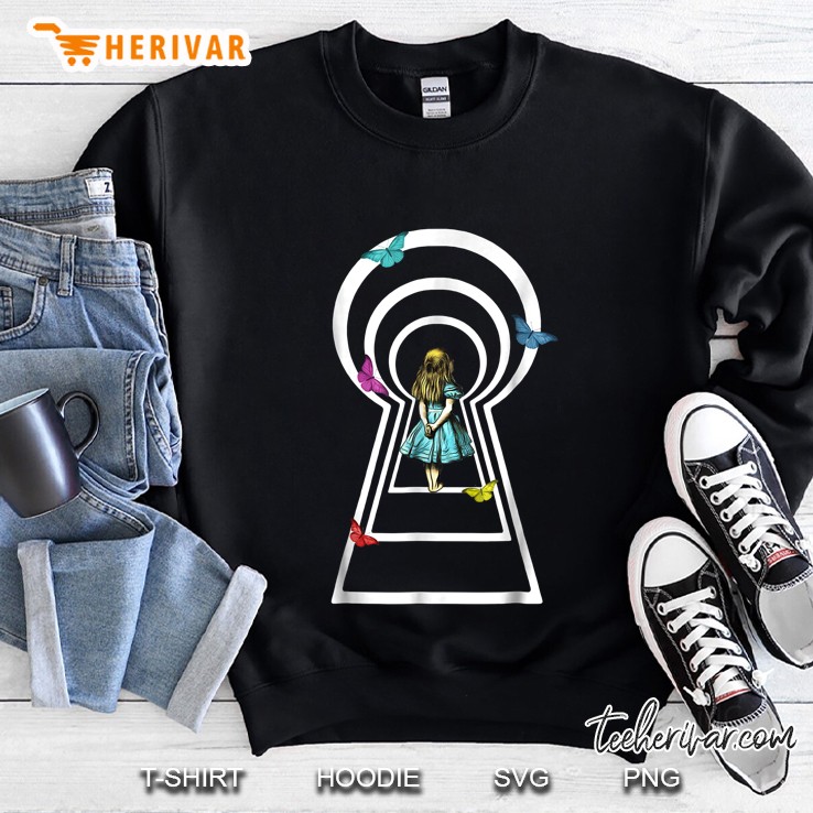 Alice In Wonderland Through The Keyhole Design Sweatshirt