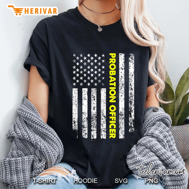 American Flag Probation Officer Shirt Ladies Tee