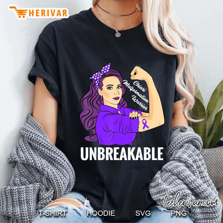 Chiari Malformation Awareness Warrior Unbreakable Ladies Tee