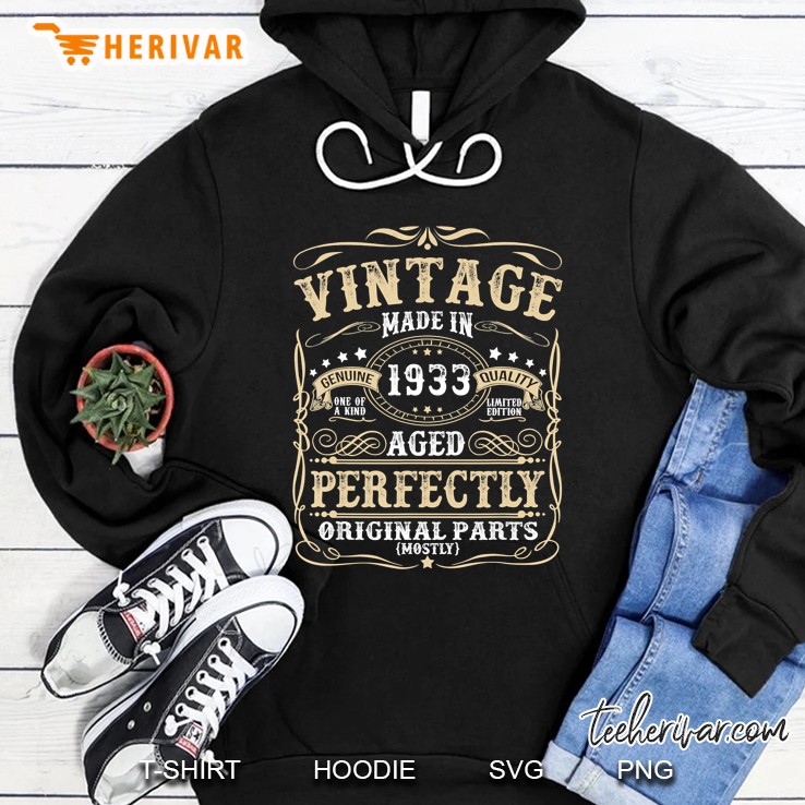 Classic 86Th Birthday Gift Men Women Vintage 1933 Hoodie