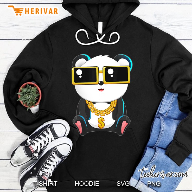 Cool Gangsta Panda Bear Bling Bling Hip Hop Music Lovers Hoodie