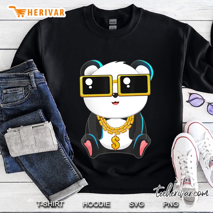 Cool Gangsta Panda Bear Bling Bling Hip Hop Music Lovers Sweatshirt