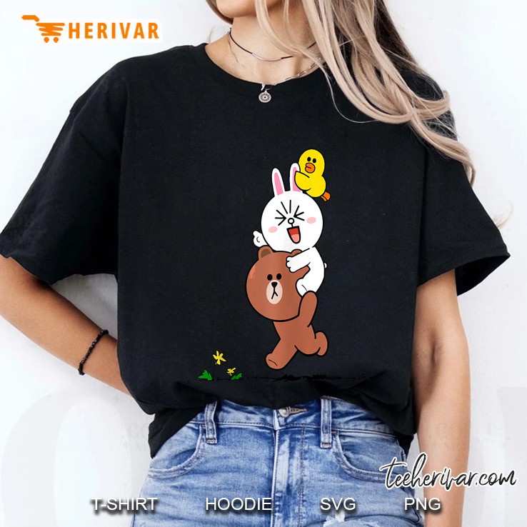 Cute Brown Bear Cony Bunny Rabbit Sally Duck Lovers Running Tank Top Ladies Tee