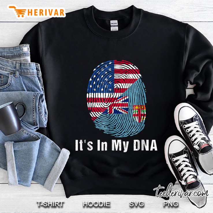 Fiji Flag & Usa Flag Dna Fingerprint Sweatshirt