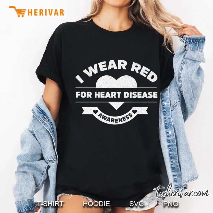 Heart Disease Awareness Shirt-I Wear Red For Heart Awareness Ladies Tee