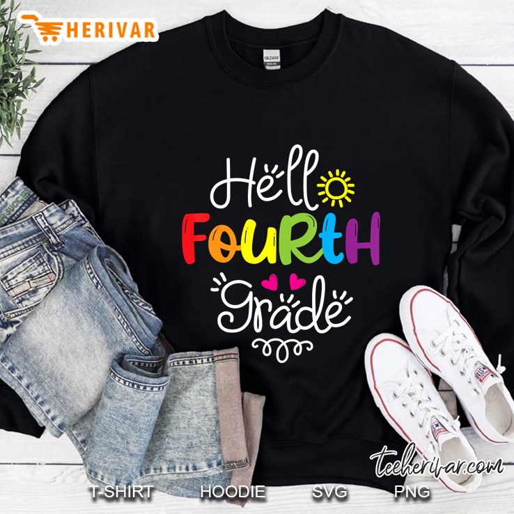 Hello Fourth Grade Shirt Fun 4Th Grade Back To School Gift Sweatshirt
