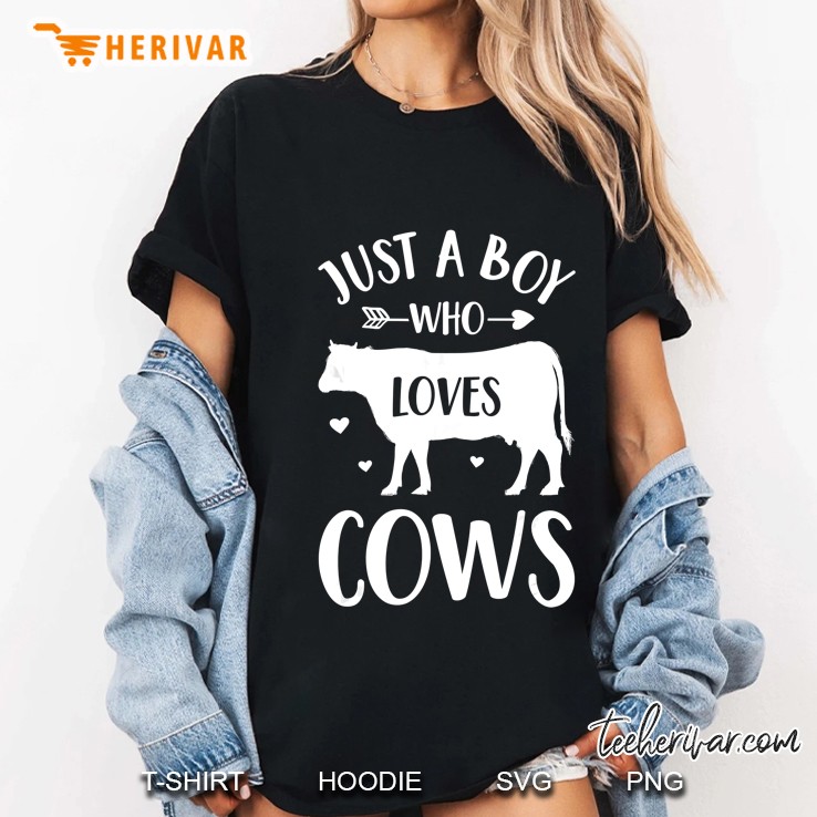 Just A Boy Who Loves Cows Gift For Cow Lover Hoodie