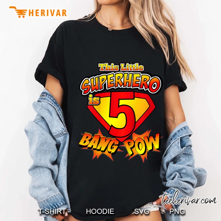 Kids 5 Year Old Superhero Birthday Super Hero Party 5Th Ladies Tee