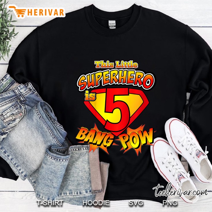 Kids 5 Year Old Superhero Birthday Super Hero Party 5Th Sweatshirt