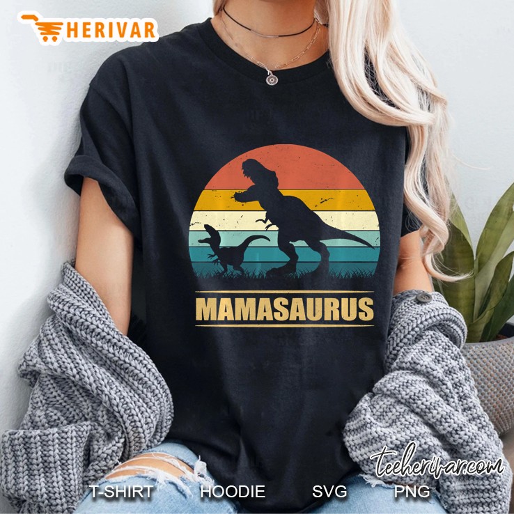 Mamasaurus T Rex Dinosaur Funny Mama Saurus Family Matching Ladies Tee