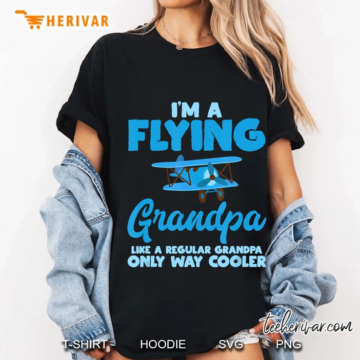 Mens Flying Grandpa Pilot Airplane Lover Aviation Ladies Tee