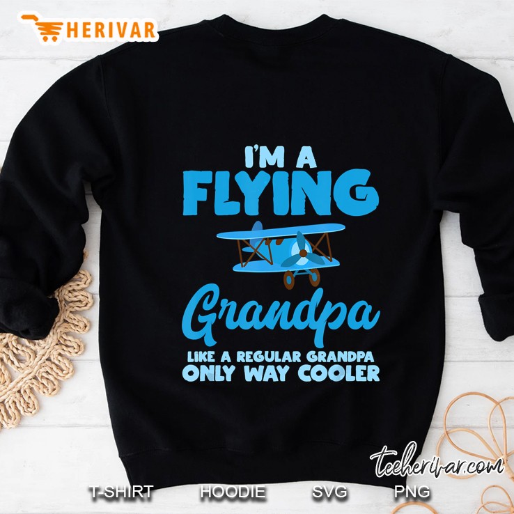 Mens Flying Grandpa Pilot Airplane Lover Aviation Sweatshirt