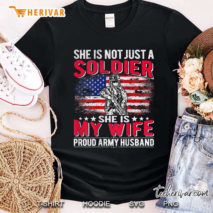 Mens My Wife Is A Soldier Proud Army Husband Military Spouse Shirt