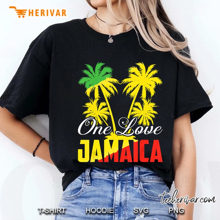 One Love Jamaica Vacation Jamaican Reggae Music Caribbean Ladies Tee