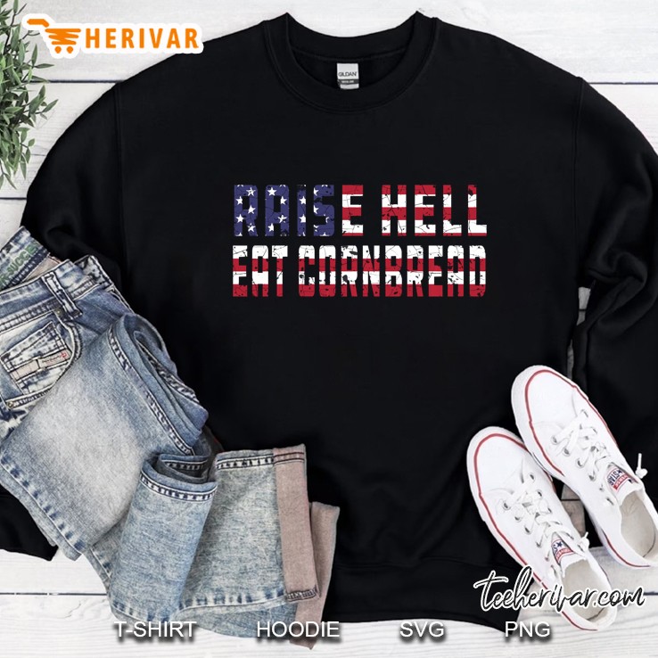 Raise Hell Eat Cornbread July 4 Redneck Southern Usa Flag Mugs