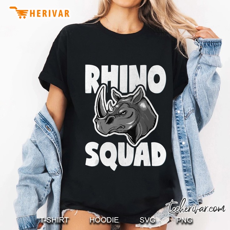 Rhino Squad Vintage Retro Rhinoceros Love Team Ladies Tee