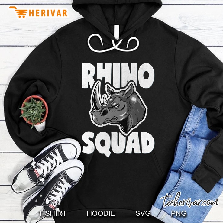Rhino Squad Vintage Retro Rhinoceros Love Team Hoodie