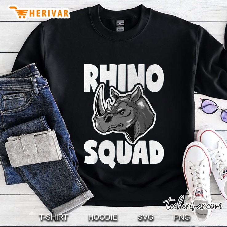 Rhino Squad Vintage Retro Rhinoceros Love Team Sweatshirt