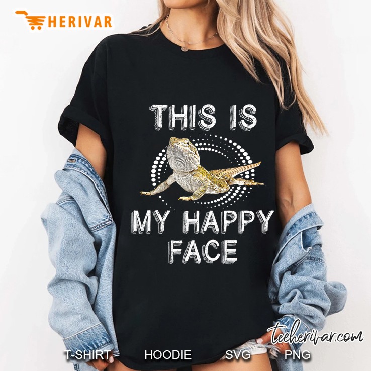 This Is My Happy Face Bearded Dragon Funny Reptile Ladies Tee