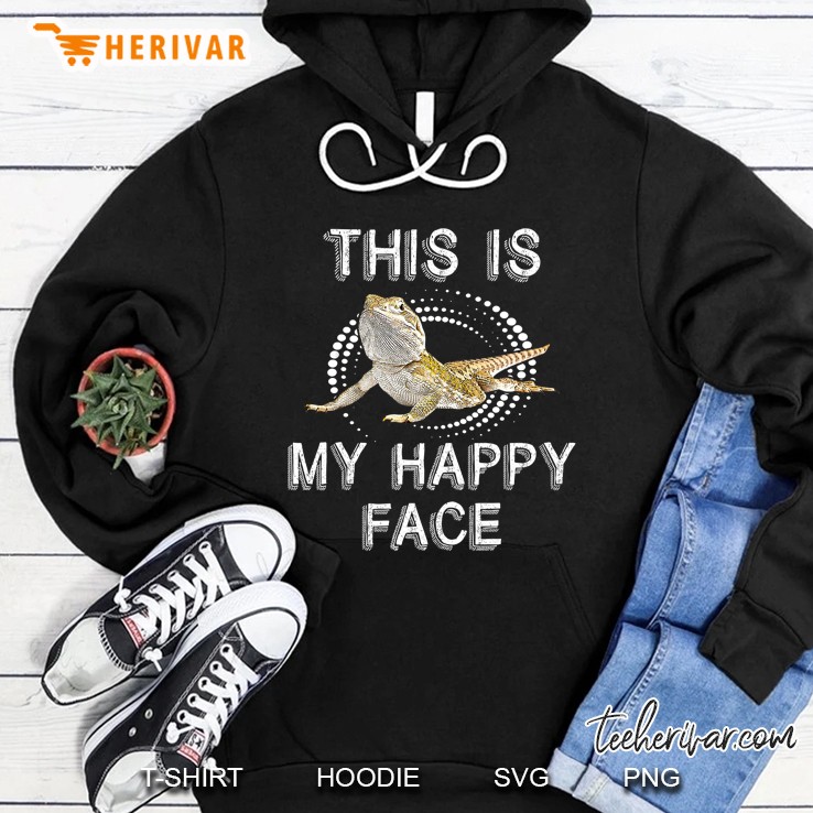 This Is My Happy Face Bearded Dragon Funny Reptile Hoodie