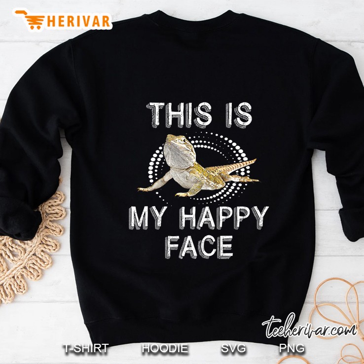 This Is My Happy Face Bearded Dragon Funny Reptile Sweatshirt