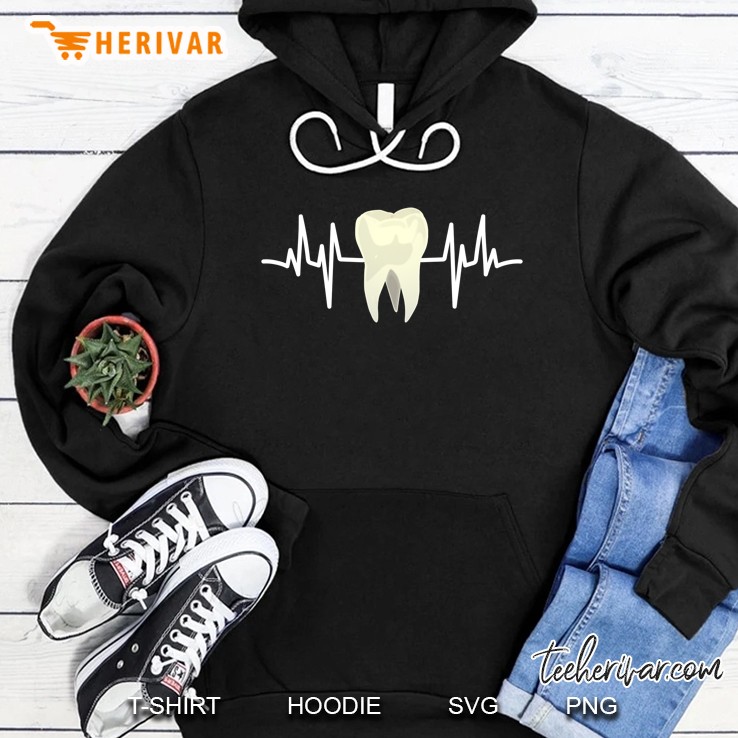 Tooth Heartbeat Dentist Dental Hygienist Assistant Ekg Hoodie