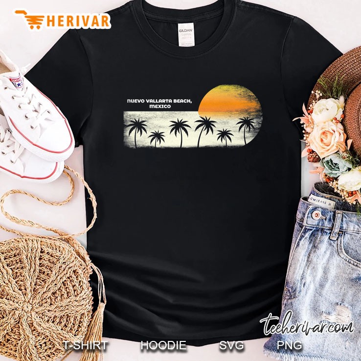 Vintage Nuevo Vallarta Beach Ocean Sunset And Palm Trees Premium Shirt