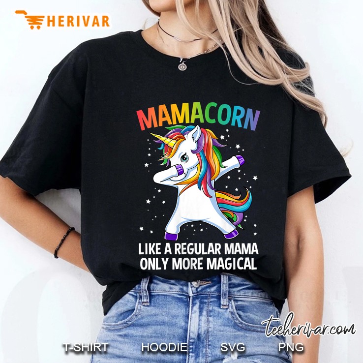 Mamacorn Dabbing Unicorn Mama Funny Mothers Day Ladies Tee