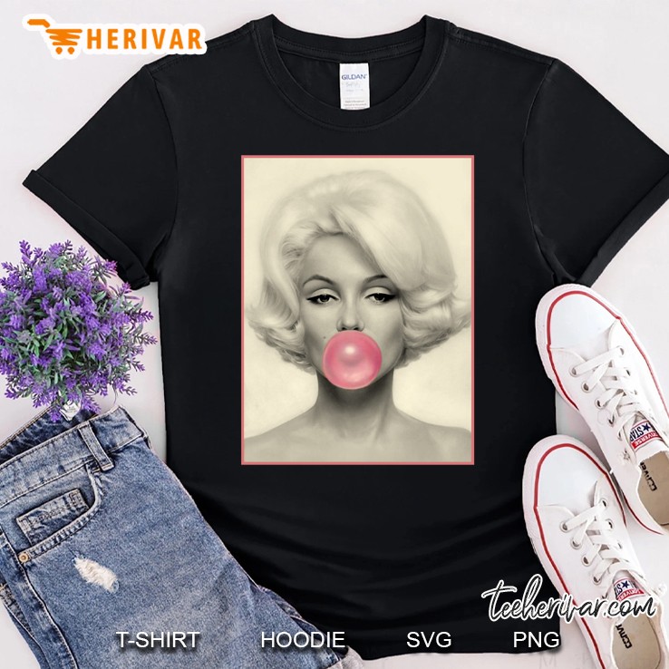 Marilyn Monroe Bubble Blowing Print Shirt