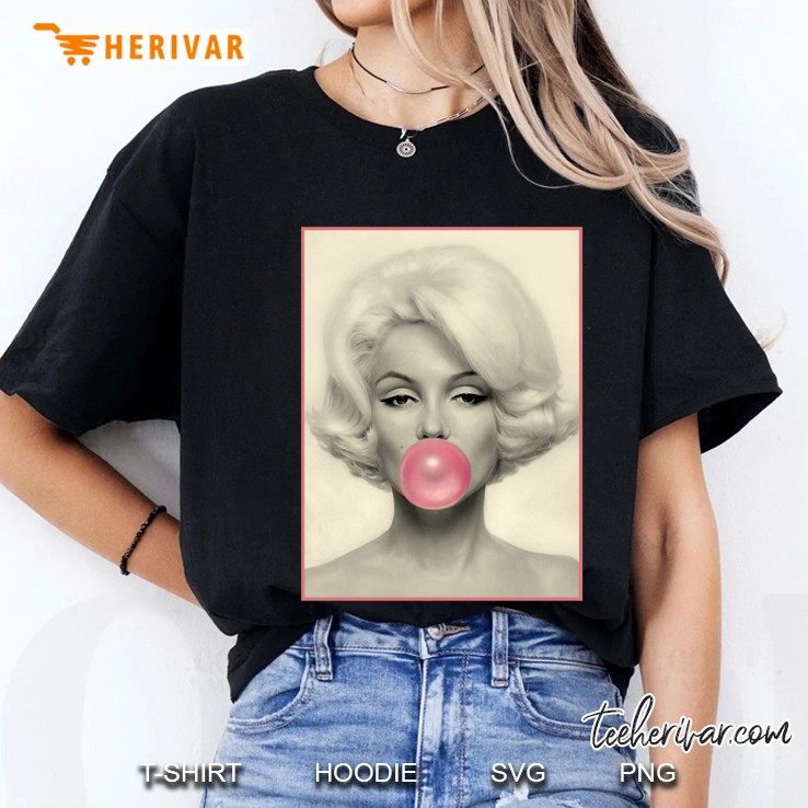 Marilyn Monroe Bubble Blowing Print Hoodie