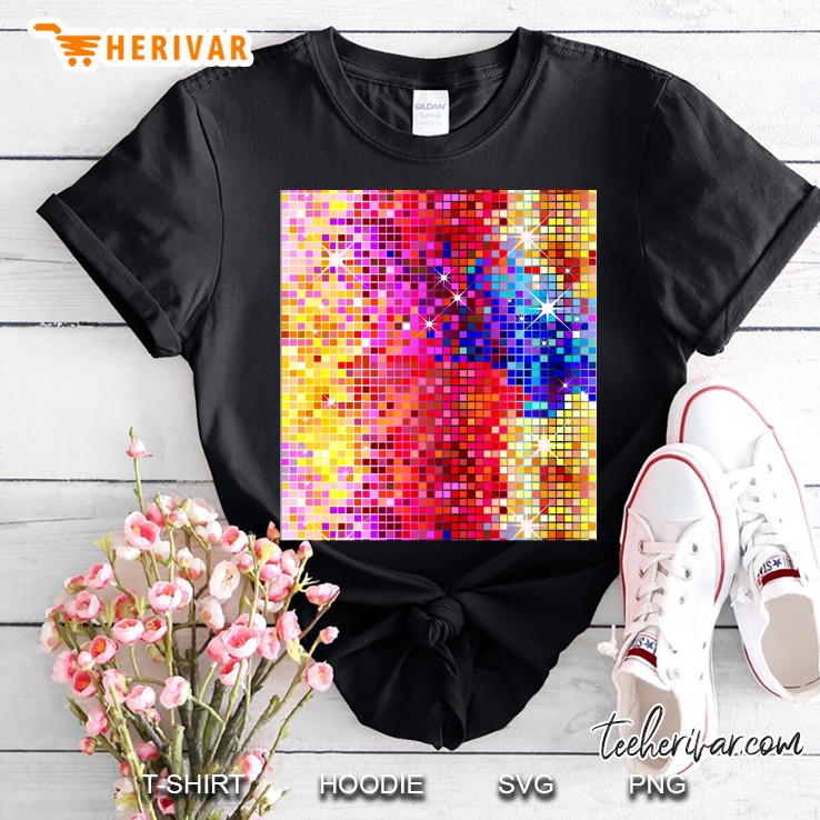 Metallic Colorful Sequins Look-Disco Ballglitterpattern Sleeveless Top Shirt