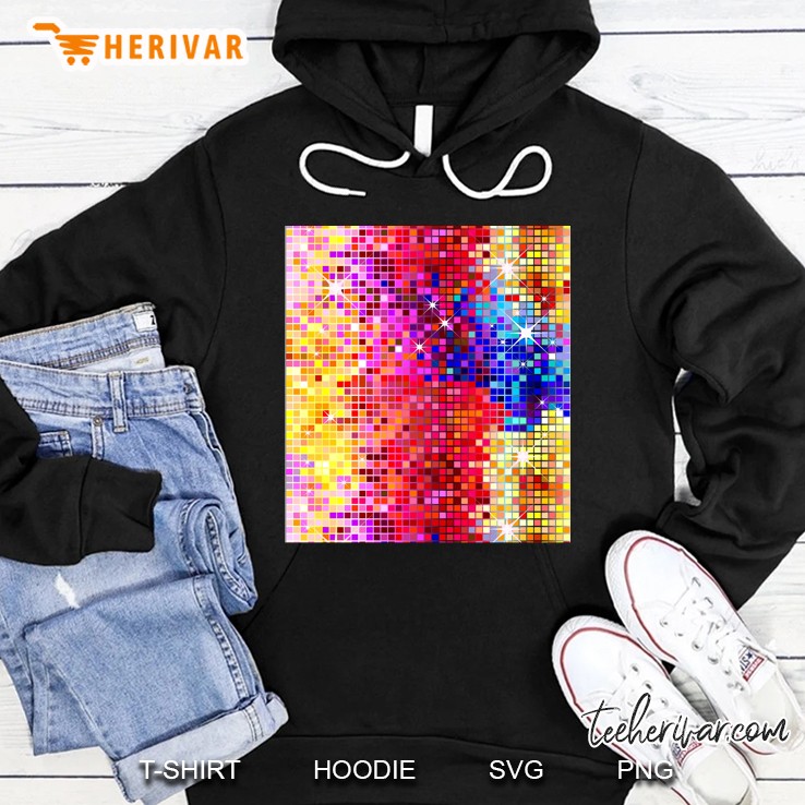 Metallic Colorful Sequins Look-Disco Ballglitterpattern Sleeveless Top Hoodie
