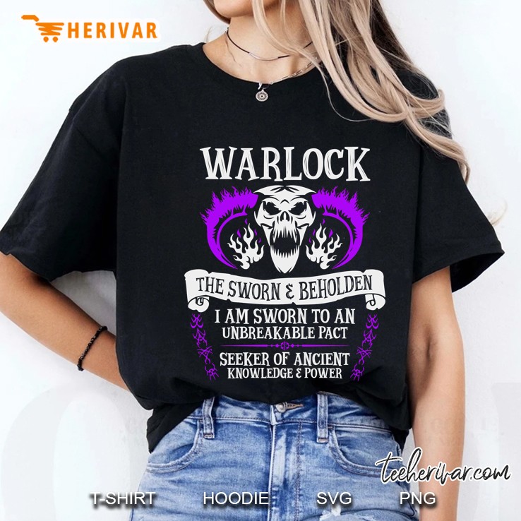 Warlock, The Sworn And Beholden - Dungeons & Dragons (White Text) Hoodie