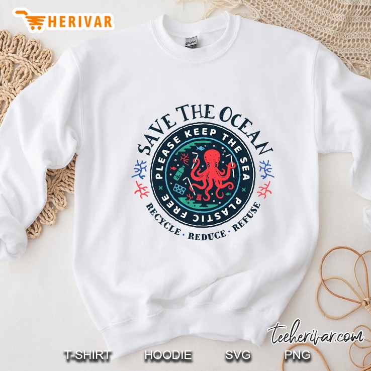 Ocean Conservancy - Please Keep The Sea Plastic Free Octopus Sweatshirt
