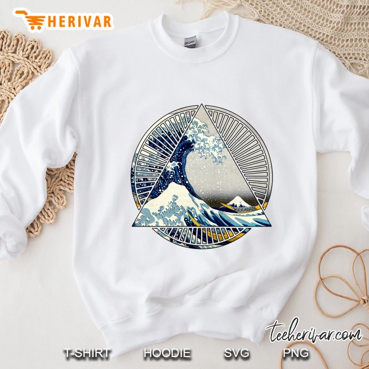 Hokusai Mount Fuji Great Tsunami Wave Japanese Geometric Manga Sweatshirt