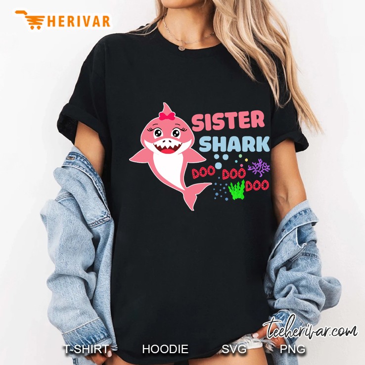 Sister Shark Doo Doo Doo Matching Family Pajamas Ladies Tee