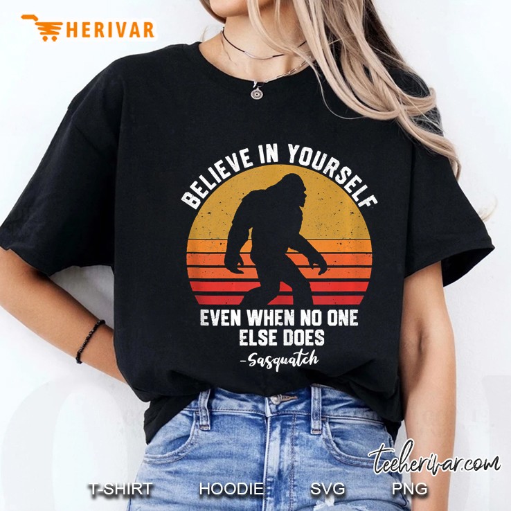 Believe In Yourself Sasquatch Design - Vintage Sunset Back Tank Top Ladies Tee