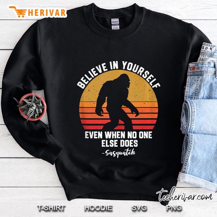 Believe In Yourself Sasquatch Design - Vintage Sunset Back Tank Top Sweatshirt