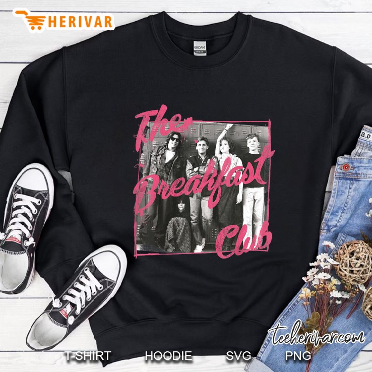 Breakfast Club Pink Text Group Photograph Graphic Sweatshirt
