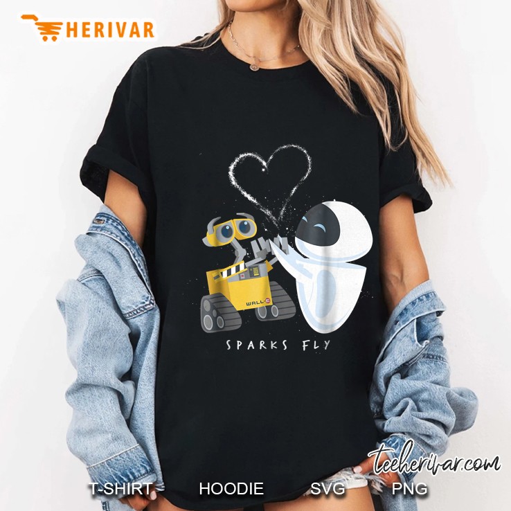Pixar Wall-E Eve Heart Sparks Fly Ladies Tee