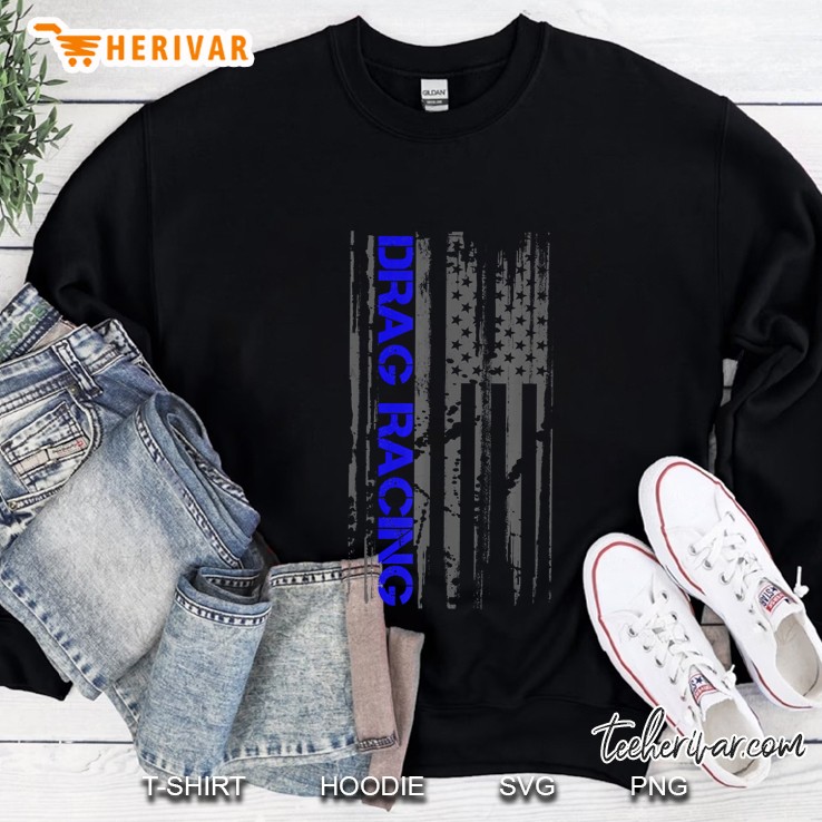 Drag Racer Patriotic American Flag Drag Racing Sweatshirt