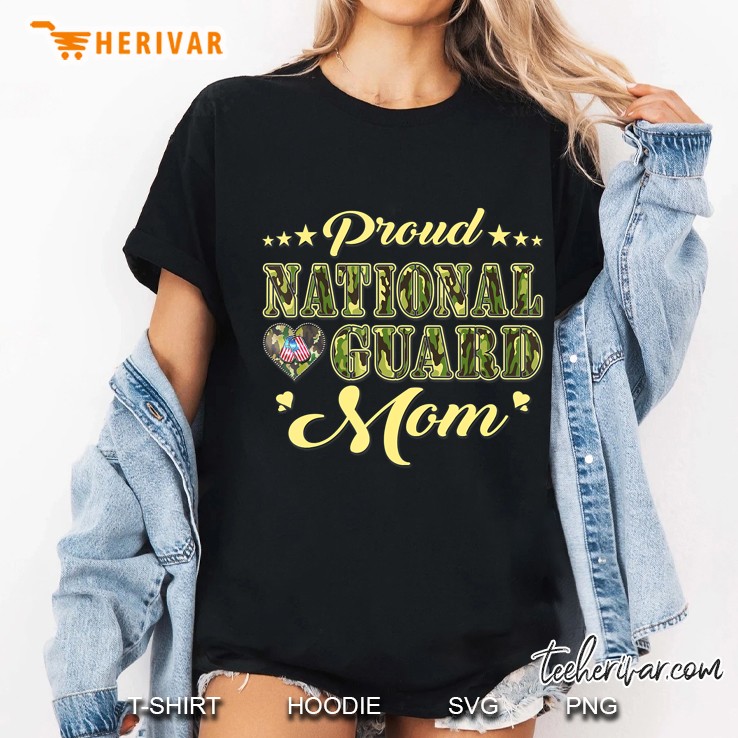 Proud National Guard Mom Dog Tags Heart Military Mother Hoodie