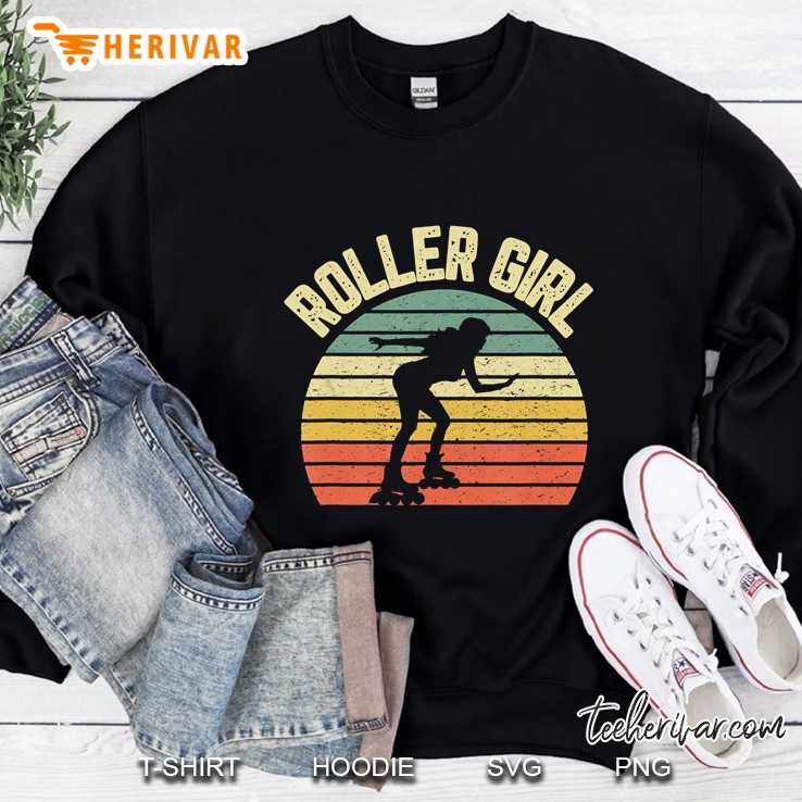 Retro Roller Girl Skating 70S 80S Skate Derby Sweatshirt