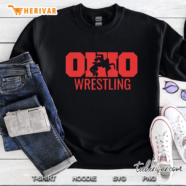 State Of Ohio Wrestling Freestyle Wrestler Gear Sports Sweatshirt